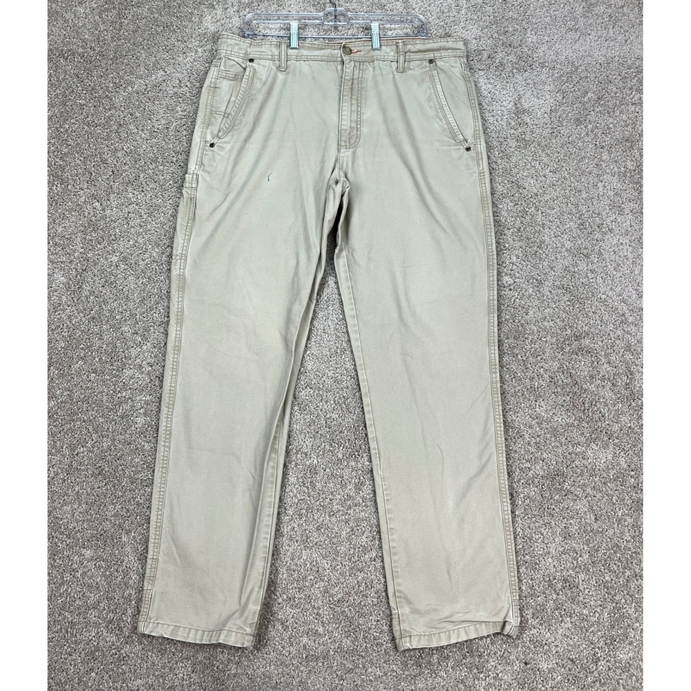Outdoor Life Live Explore Discover Pants Men 38x34 Khaki Straight Leg Flat Front
